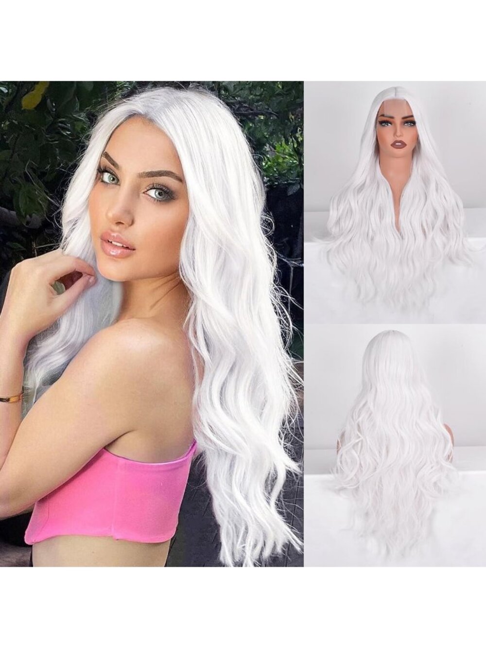 28" Long Wavy Lace Front Synthetic Wig for Women - Stylish Hair Transformation